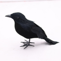 Realistic Black Crow Halloween Decor — Set of 6 Flocked Crows
